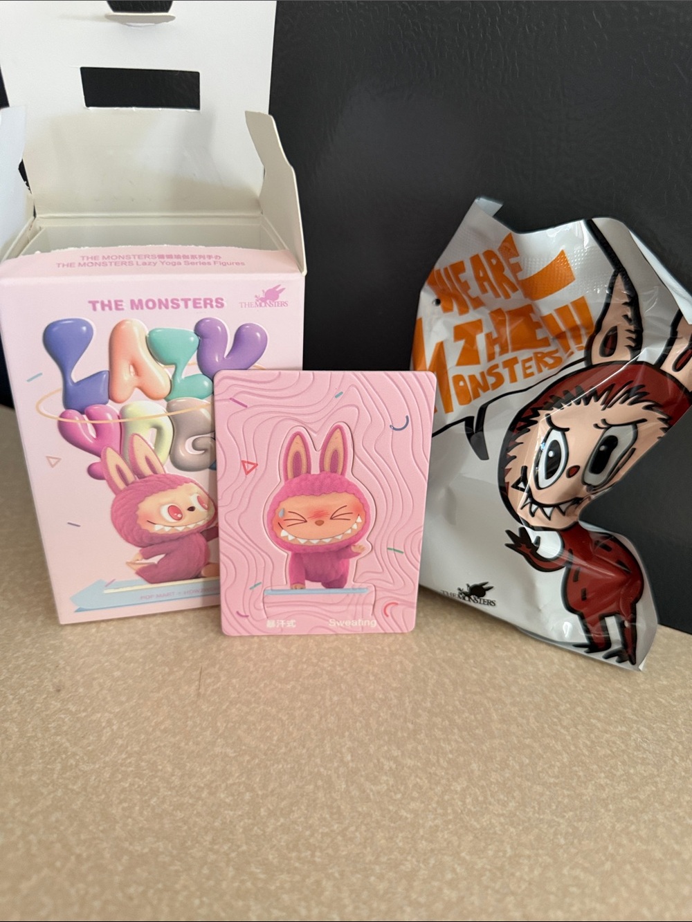 Popmart Labubu Lazy Yoga Series Pink Collectible Figure - The Monsters